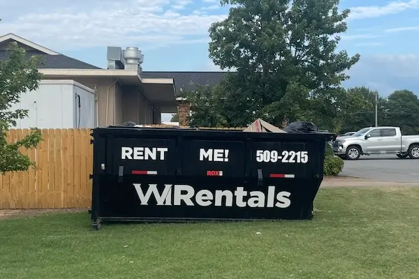 WI Rentals dumpster at a customer jobsite